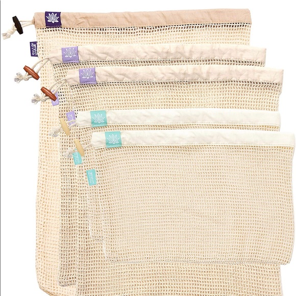 New Lotus Sustainables Premium 100% Organic Cotton Reusable Produce Bags - Picture 2 of 7